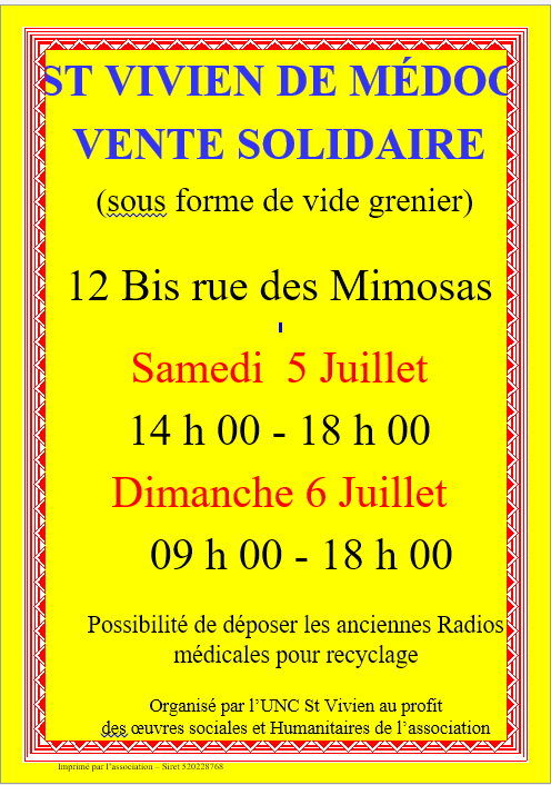2025 affiche vente solidaire