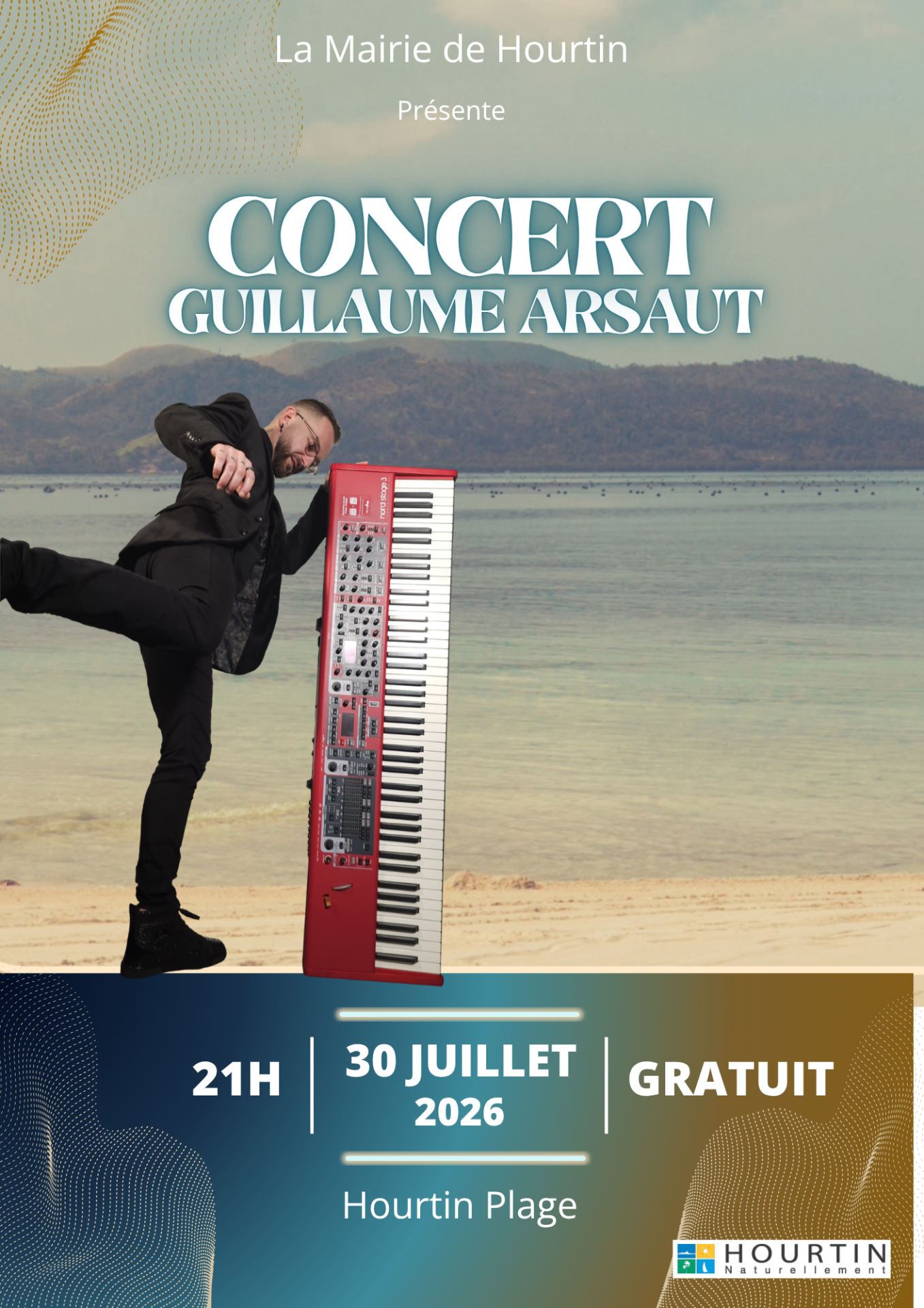 Blue and white modern music concert poster 2