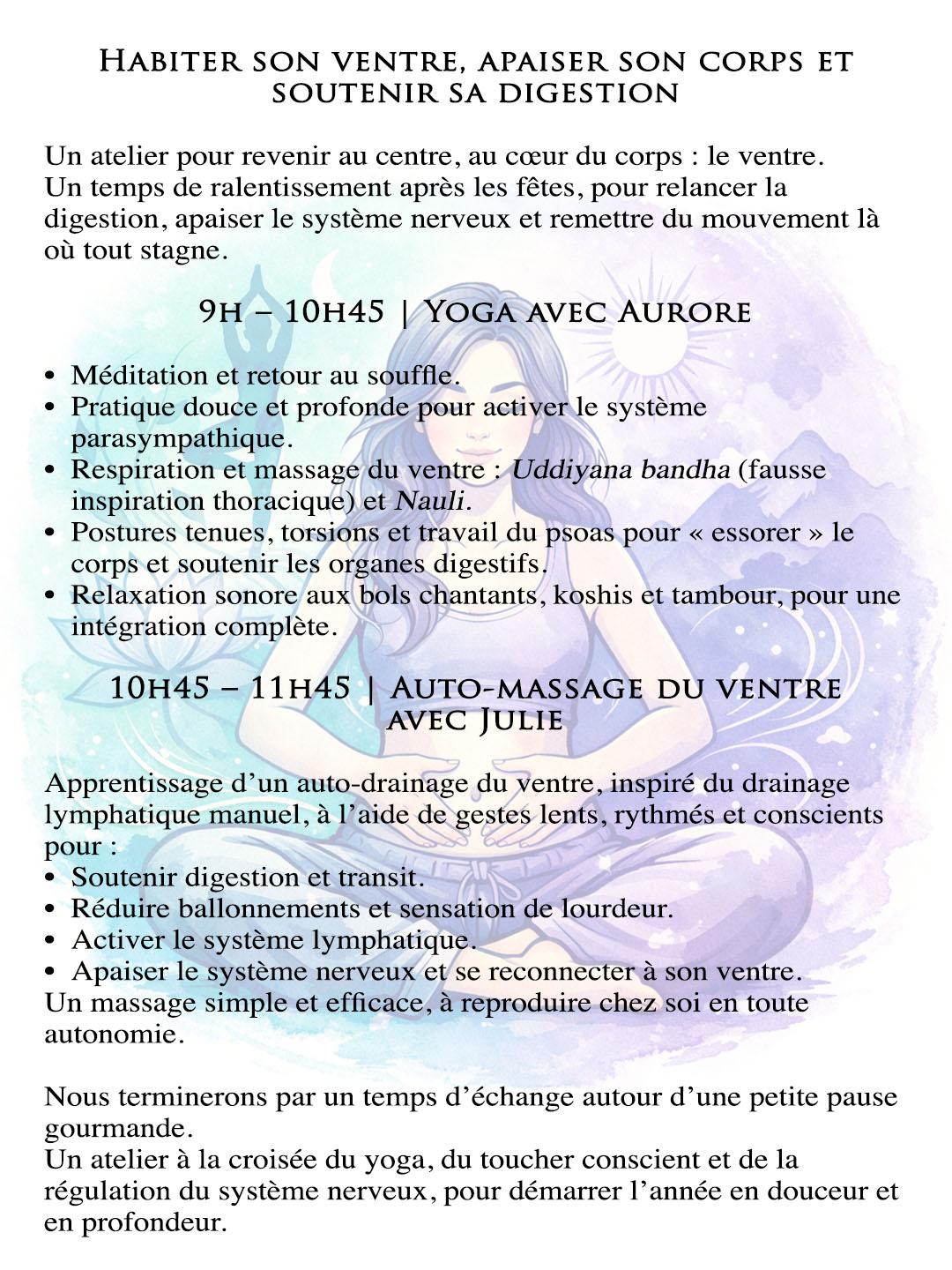 Matine e yoga ventre cissac programme