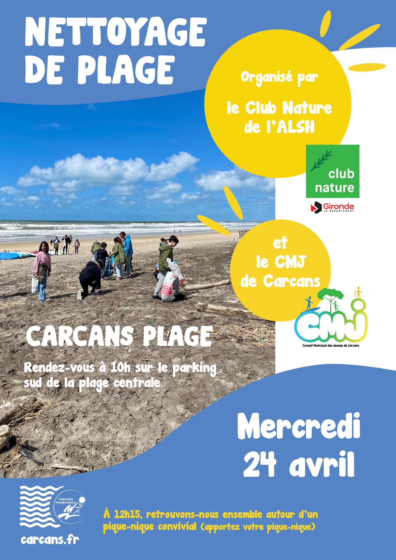 Nettoyage plage carcans 2025